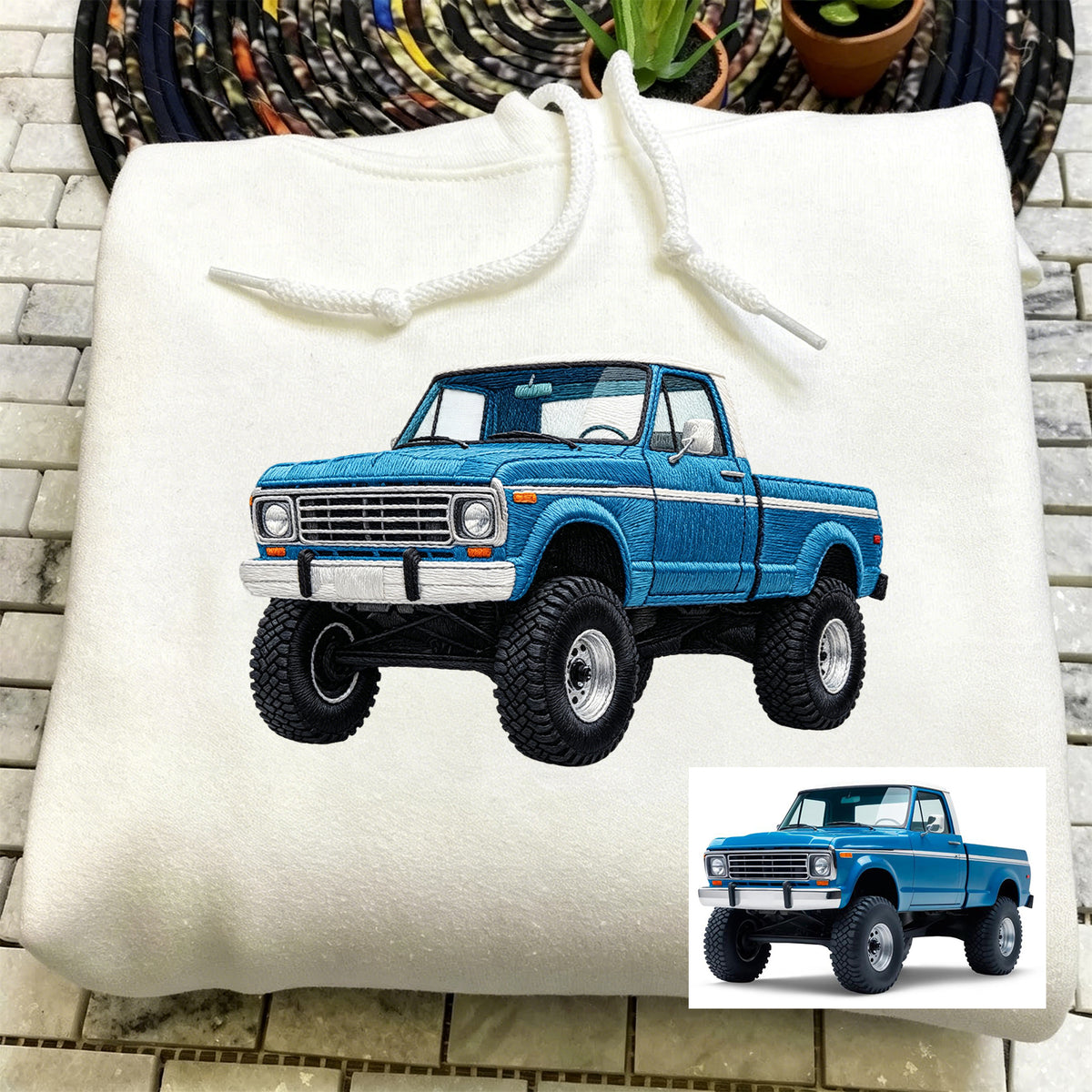 Personalisierte bestickte Truck/Auto-Hoodies – Geschenk für Autoliebhaber