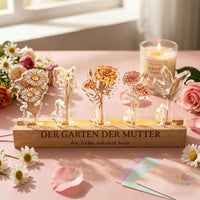 Persönlichkeitsbezogenes Geburtsblumen-3D-Kristall-Acryl-LED-Licht mit den Namen der Kinder