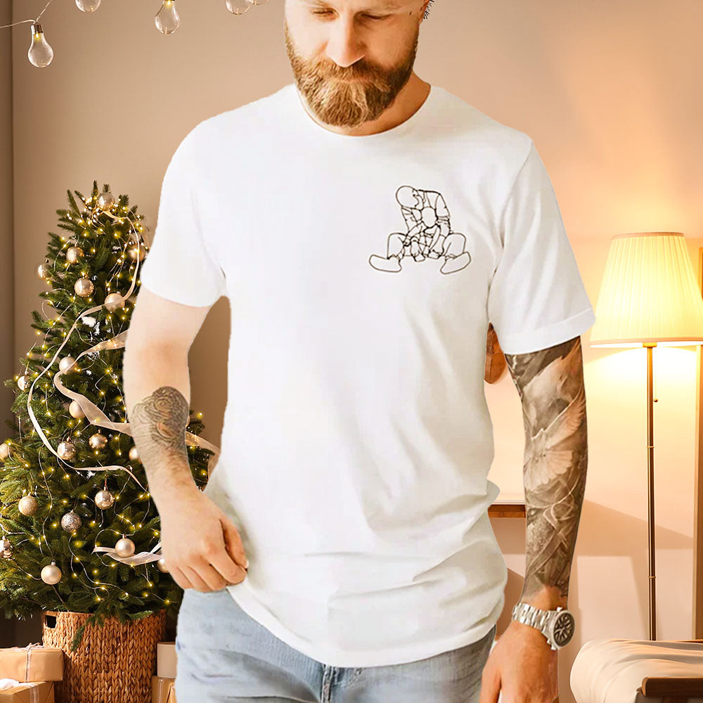 Individuell besticktes Portrait-Foto-Sweatshirt, einzigartiges Geschenk für Papa, Weihnachtsgeschenk