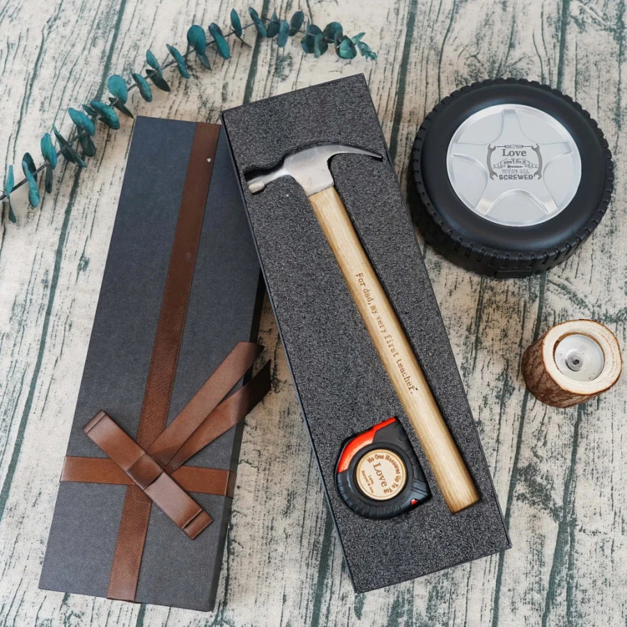 Maßband-Hammer-Set, personalisierte Geschenke zum Vatertag, Jahrestagsgeschenk