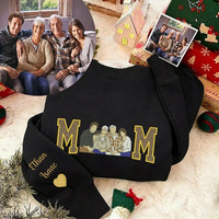 Personalisiertes, besticktes Glitzer-Sweatshirt/Hoodie mit Familienfoto