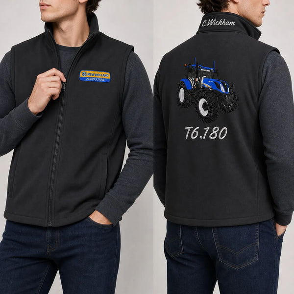 Bestickte Softshell-Weste mit individuellem Traktorenmotiv - Geschenk für Landwirte & Traktorenliebhaber
