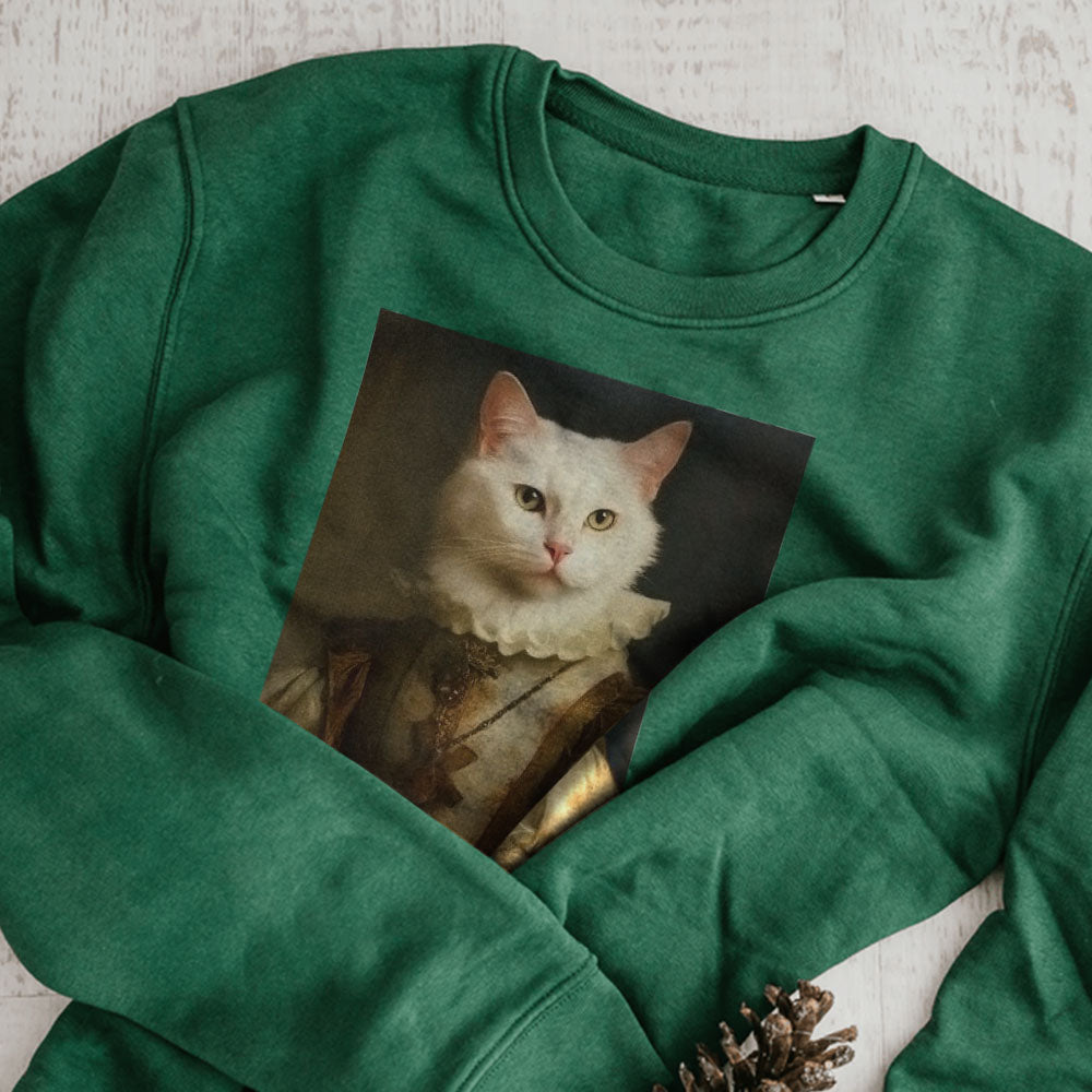 Königliches Haustierportrait-Sweatshirt, personalisiertes Haustiergeschenk, König und Königin Haustierkunst-Sweatshirt, Renaissance-Haustier-Sweatshirt