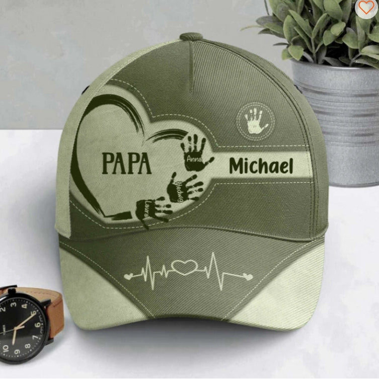 Opa Papa Kinder Handabdrücke - Personalisierte Classic Cap