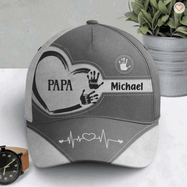 Opa Papa Kinder Handabdrücke - Personalisierte Classic Cap