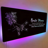 Individuelles Spiegellicht Mama hält Händchen, Personalisiertes Muttertagsgeschenk