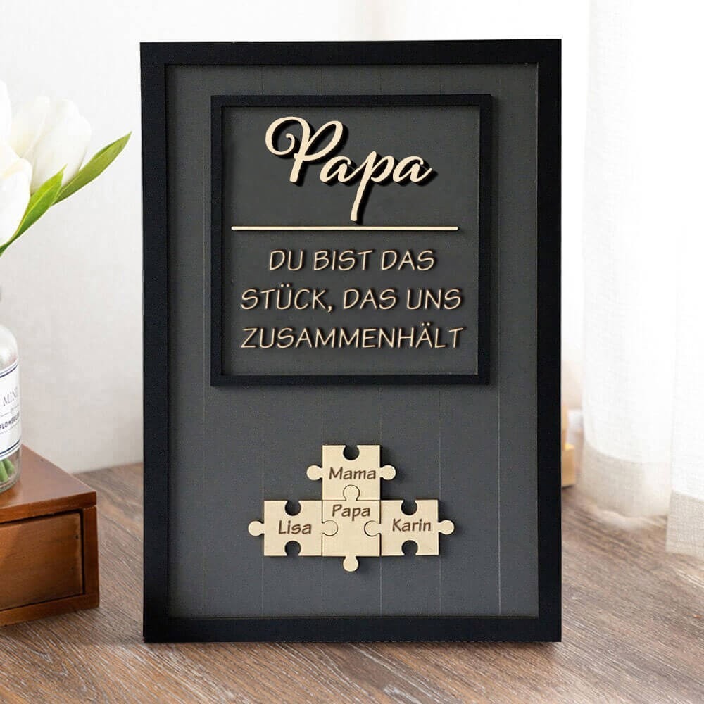 Personalisierte Muttertag Puzzle Zeichen | Mama Du bist das Stück, das uns zusammenhält