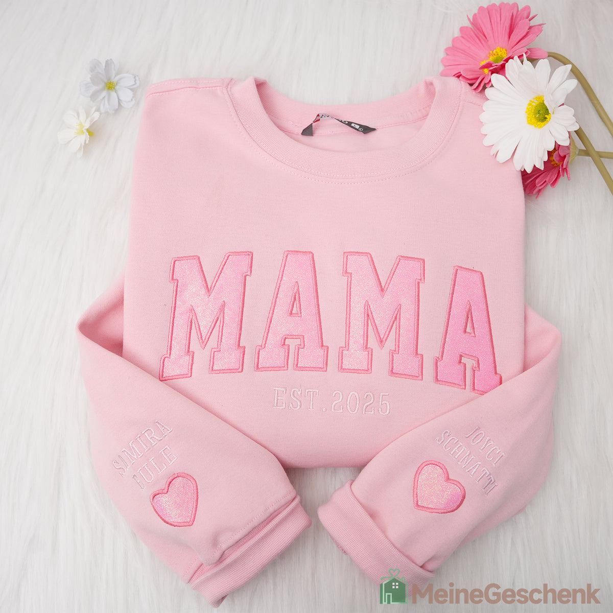 Sweat-shirt/T-shirt personnalisé pour maman avec application pailletée 