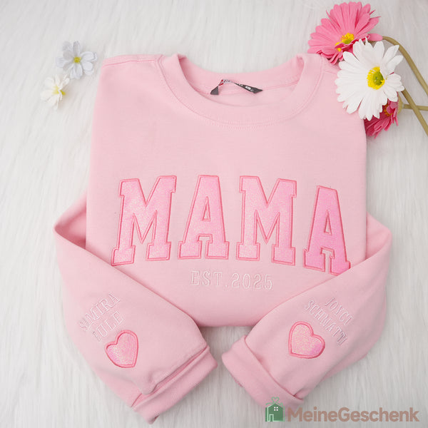 Individuelles Mama-Sweatshirt/T-Shirt mit Glitzer-Applikation