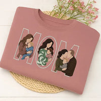 Sweatshirt/Hoodie mit individueller Foto-Porträtstickerei, Geschenk für Mama/Familie
