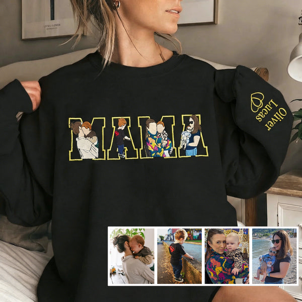 Personalisierte Sweatshirts/Hoodies mit Fotostickerei sind ein tolles Geschenk für Mama/Familie