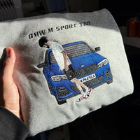Sweat à capuche de voiture brodé personnalisé, le cadeau parfait pour les amateurs de voitures. Sweat-shirt brodé personnalisé, cadeau papa