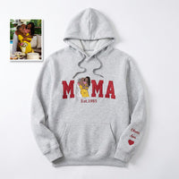 Personalisiertes, besticktes Glitzer-Sweatshirt/Hoodie mit Familienfoto
