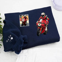 Personalisierte bestickte Motorrad-/Auto-Hoodies und T-Shirts – Geschenke für Autoliebhaber