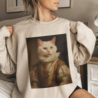 Königliches Haustierportrait-Sweatshirt, personalisiertes Haustiergeschenk, König und Königin Haustierkunst-Sweatshirt, Renaissance-Haustier-Sweatshirt