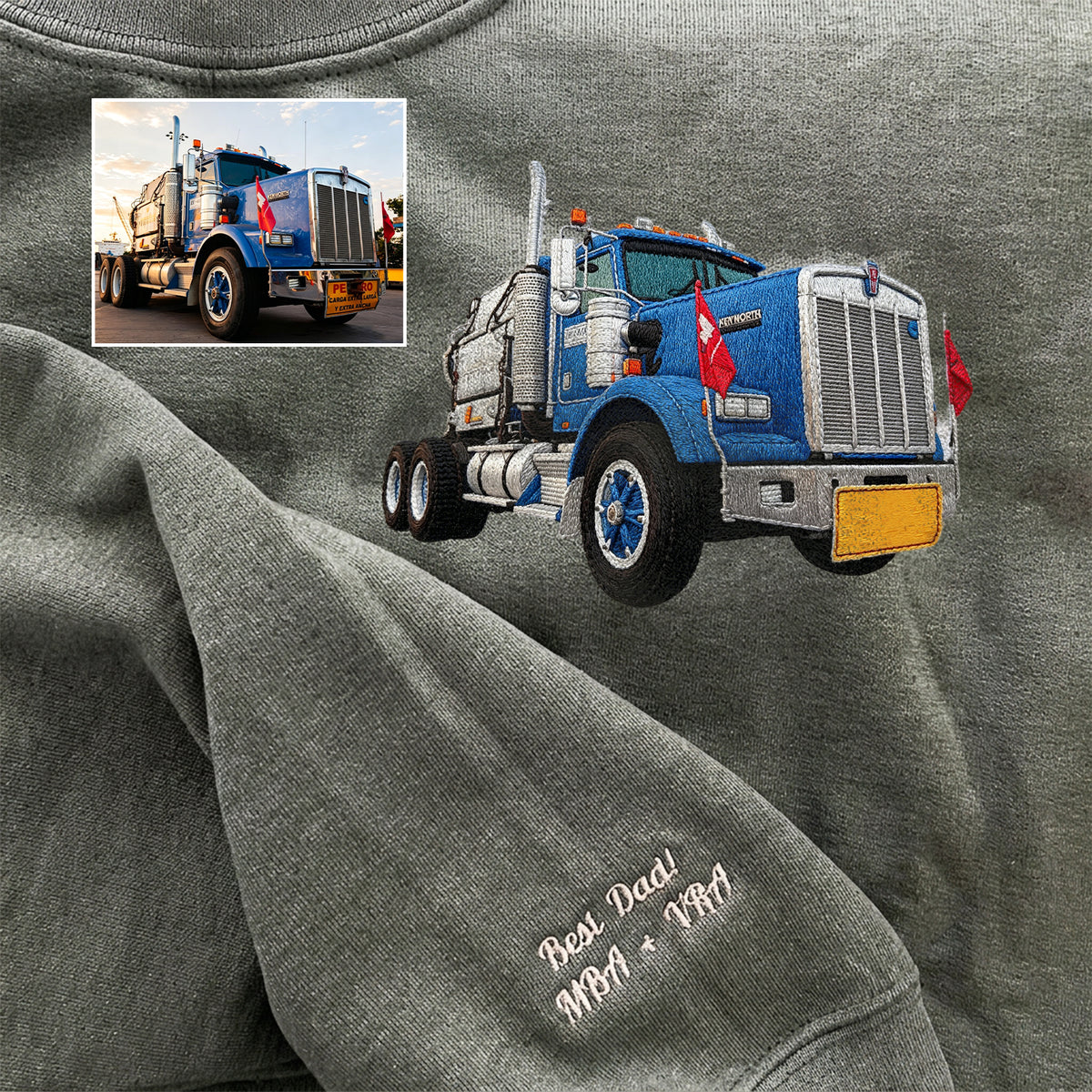 Personalisierte bestickte Truck/Auto-Hoodies – Geschenk für Autoliebhaber