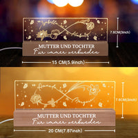 Personalisiertes LED-Nachtlicht mit Linien-Geburtsblume und Unendlichkeits-Design mit Namen und Text, Muttertag, Heimdekoration, Geburtstagsgeschenk für Mama und Oma