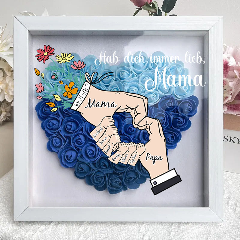 Je t'aimerai toujours, maman – Boîte à fleurs personnalisée en forme de cœur pour maman et grand-mère avec nom (fabriquée de manière durable) 