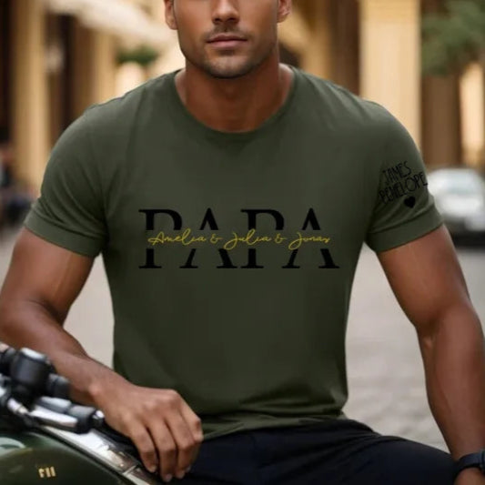 Gepersonaliseerd T-shirt 'Hold Your Hand' met individuele naam voor de beste vader 