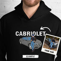Bestickter, personalisierter Auto-Hoodie und T-Shirt mit deinem eigenen Fahrzeug – Geschenkidee für Autoliebhaber