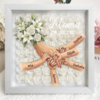 Personalisierte Erinnerungsbox „Wir sind immer bei dir“ – Individuell gestalteter Rahmen mit Händchen haltenden Müttern, Geschenk zum Muttertag
