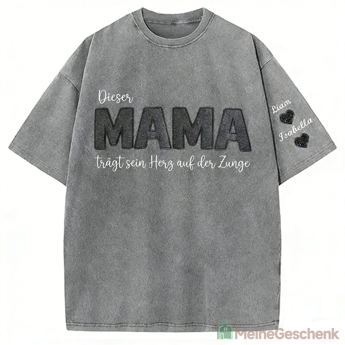 Meinegeschenk Diese Mama trägt ihr Herz auf der Zunge Paillettenbesticktes, Muttertagsgeschenk
