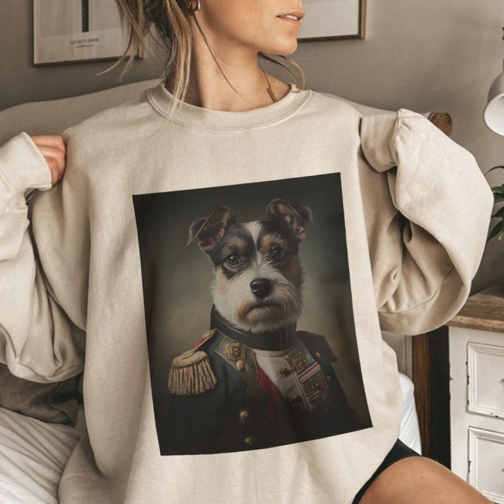 Haustierportrait-Sweatshirt Renaissance-Hundeportrait Royal Pet King Portrait-Sweatshirt Portrait-Kunstdesign