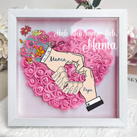 Je t'aimerai toujours, maman – Boîte à fleurs personnalisée en forme de cœur pour maman et grand-mère avec nom (fabriquée de manière durable) 