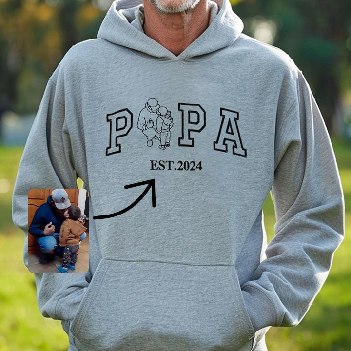 T-shirt maman avec photo, sweat-shirt brodé personnalisé avec portrait maman et enfant 