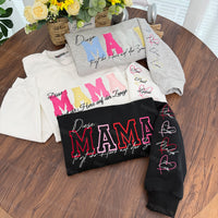 [Stickerei] Individuell besticktes Sweatshirt „Mama trägt ihr Herz auf dem Ärmel“, Muttertagsgeschenk