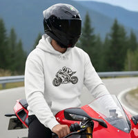 Individuell bestickter Motorrad-Hoodie, personalisiertes Biker-Geschenk für ihn, individuelle Motorrad-Umrisszeichnung nach Foto