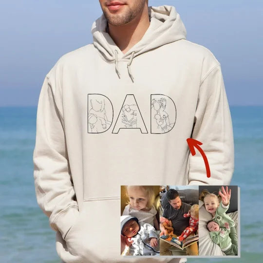 Gepersonaliseerd fotoshirt voor papa, Vaderdag-T-shirt, gepersonaliseerd portretshirt voor papa, Vaderdagcadeaus, verjaardagscadeaus voor papa, cadeau voor echtgenoot 