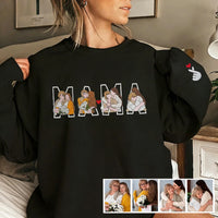 Sweatshirt/Hoodie mit individueller Foto-Porträtstickerei, Geschenk für Mama/Familie