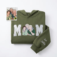 Personalisiertes, besticktes Glitzer-Sweatshirt/Hoodie mit Familienfoto