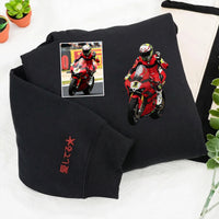 Personalisierte bestickte Motorrad-/Auto-Hoodies und T-Shirts – Geschenke für Autoliebhaber