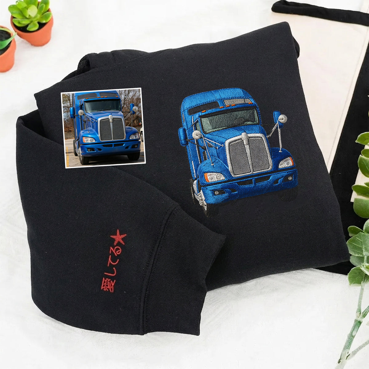 Personalisierte bestickte Truck/Auto-Hoodies – Geschenk für Autoliebhaber