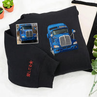 Personalisierte bestickte Truck/Auto-Hoodies – Geschenk für Autoliebhaber