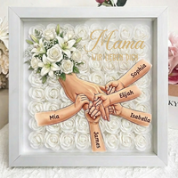 Personalisierte Erinnerungsbox „Wir sind immer bei dir“ – Individuell gestalteter Rahmen mit Händchen haltenden Müttern, Geschenk zum Muttertag