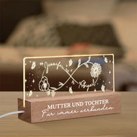 Personalisiertes LED-Nachtlicht mit Linien-Geburtsblume und Unendlichkeits-Design mit Namen und Text, Muttertag, Heimdekoration, Geburtstagsgeschenk für Mama und Oma