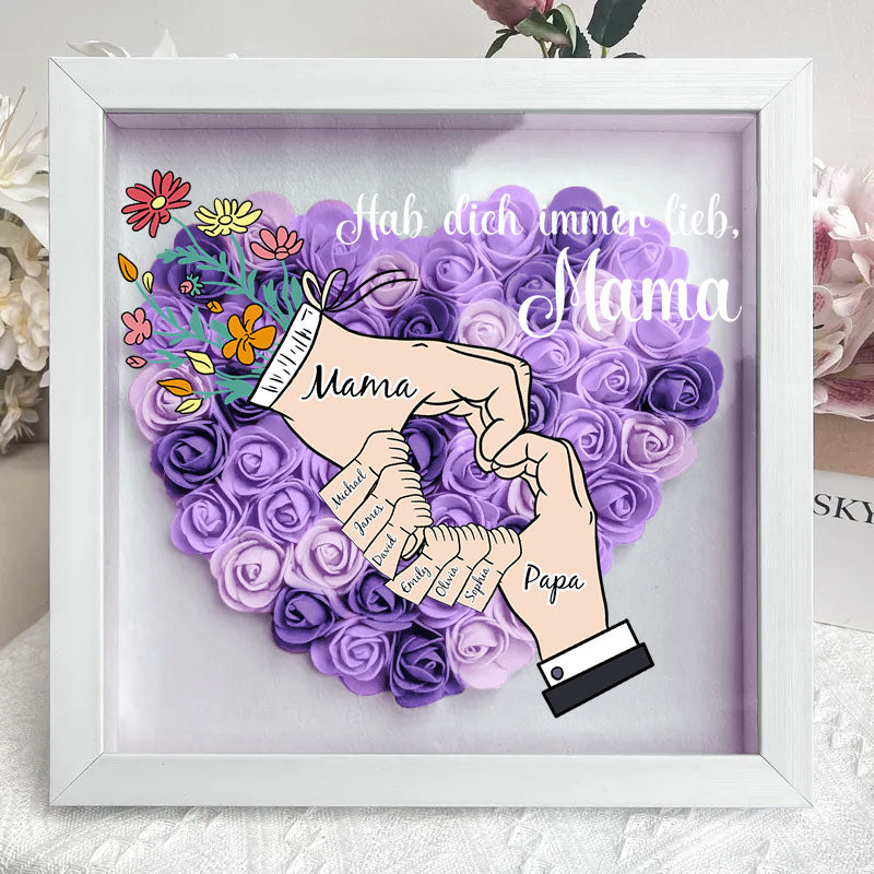 Je t'aimerai toujours, maman – Boîte à fleurs personnalisée en forme de cœur pour maman et grand-mère avec nom (fabriquée de manière durable) 