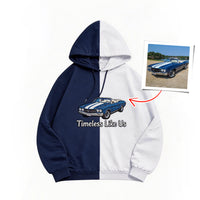 Maßgeschneiderter zweifarbiger Sweatshirt mit Auto-Stickerei – Personalisiertes Fahrzeug-Design 🚗