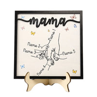 Mama/Mom Holz Deko-Personalisierbare 2-7 Namen Ornament Mutter Hand Holzdekoration für Mutter