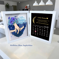 Ewige Familienliebe – Personalisierter 3D-Blumenschaukasten für Mama & Oma mit echten Mondphasen und Jahrestagskalender(nachhaltig hergestellt）