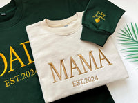 Personalisiertes Mama-Sweatshirt mit Vollstickerei, Outfit für frischgebackene Mütter, Geschenkidee zum Muttertag