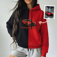 Maßgeschneiderter zweifarbiger Sweatshirt mit Auto-Stickerei – Personalisiertes Fahrzeug-Design 🚗