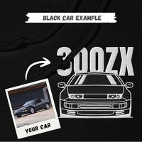 Bestickter, personalisierter Auto-Hoodie und T-Shirt mit deinem eigenen Fahrzeug – Geschenkidee für Autoliebhaber