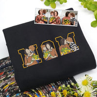 Sweatshirt/Hoodie mit individueller Foto-Porträtstickerei, Geschenk für Mama/Familie