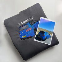 Sweat à capuche de voiture brodé personnalisé, le cadeau parfait pour les amateurs de voitures. Sweat-shirt brodé personnalisé, cadeau papa