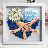 Personalisierte Erinnerungsbox „Wir sind immer bei dir“ – Individuell gestalteter Rahmen mit Händchen haltenden Müttern, Geschenk zum Muttertag
