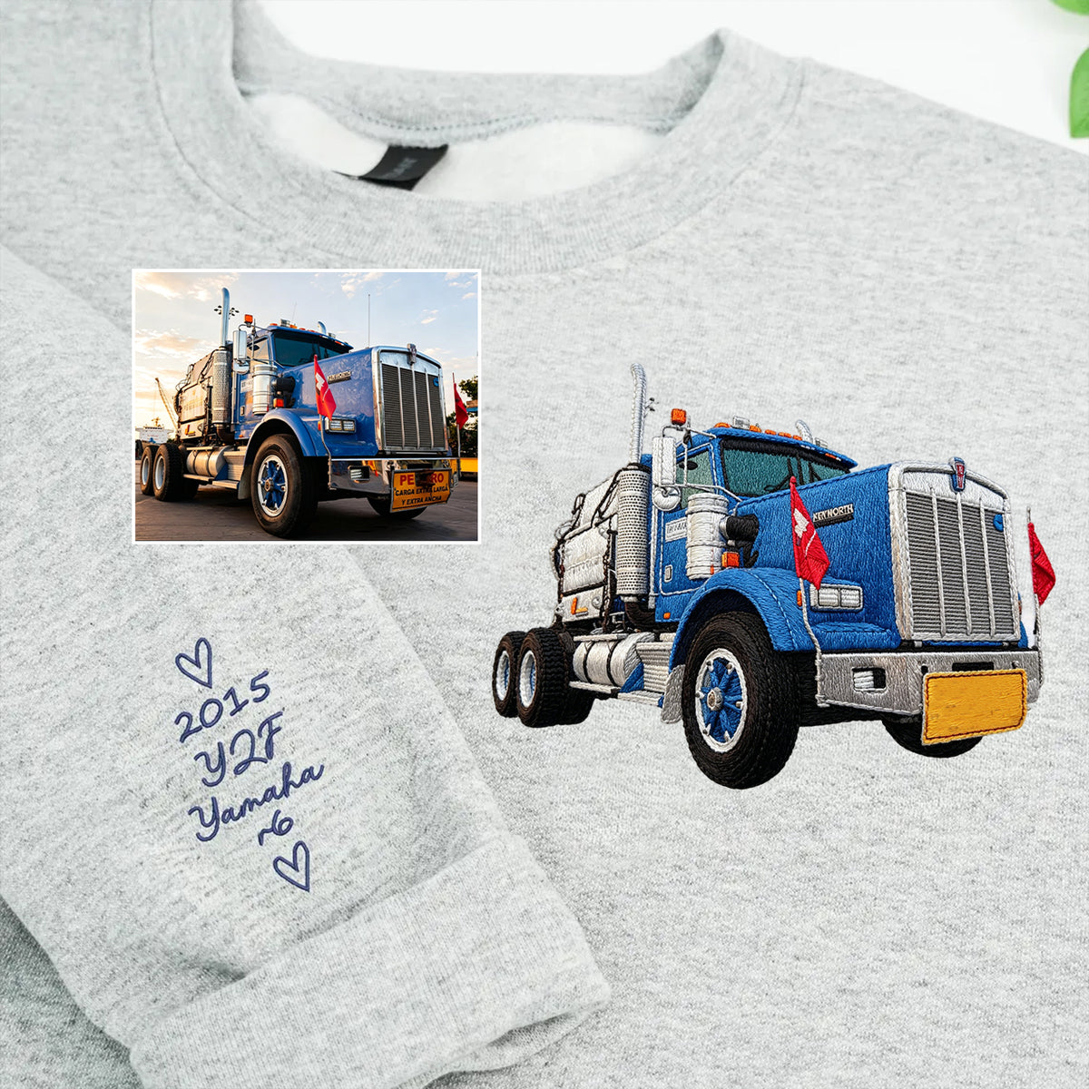 Personalisierte bestickte Truck/Auto-Hoodies – Geschenk für Autoliebhaber